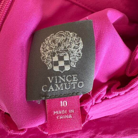 Vince Camuto Bright Pink Halter Wide Leg Jumpsuit - Women's Size 10 - Picture 5 of 8